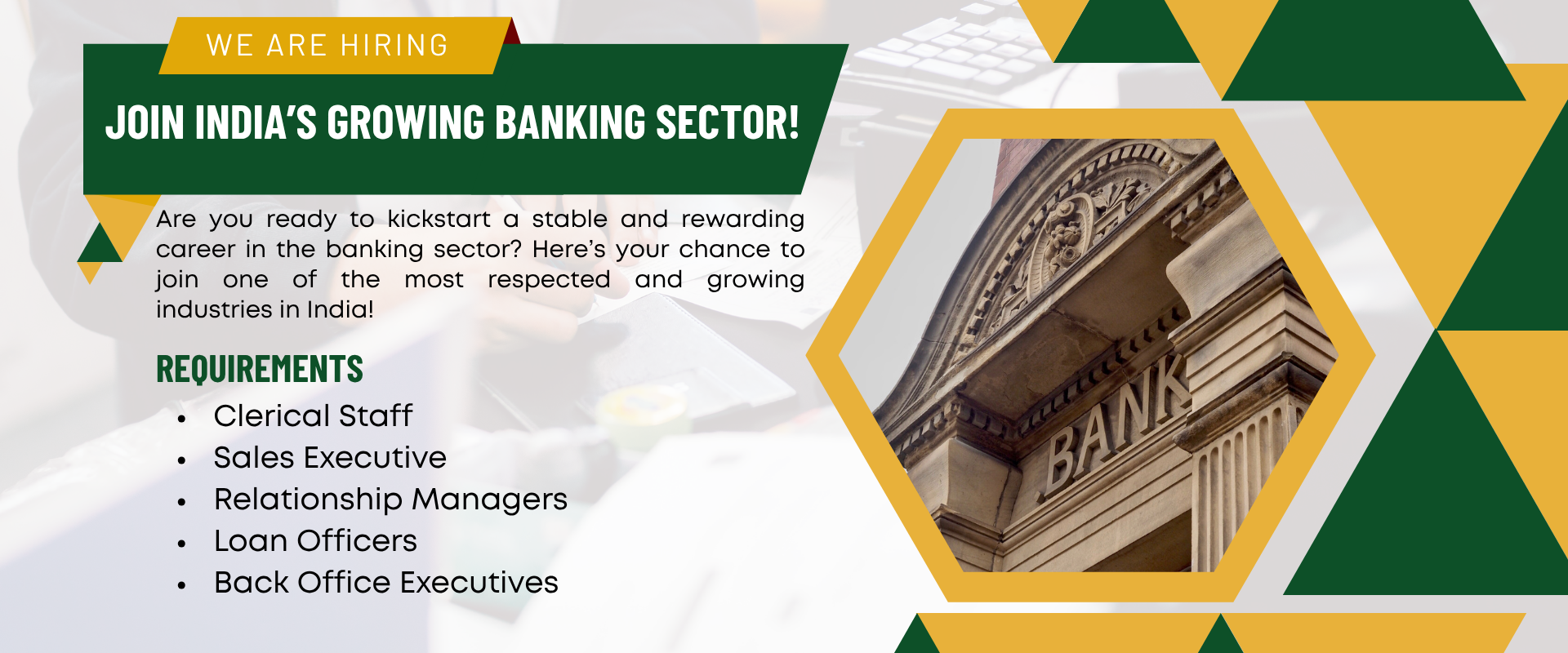 Yellow and White Modern We Are Hiring Graphic Designer Banner