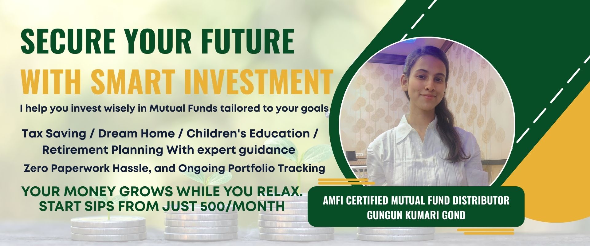 White Orange Modern Mutual Fund Investment Facebook Cover